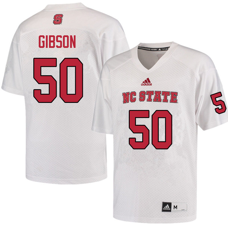 Men #50 Grant Gibson NC State Wolfpack College Football Jerseys Sale-White